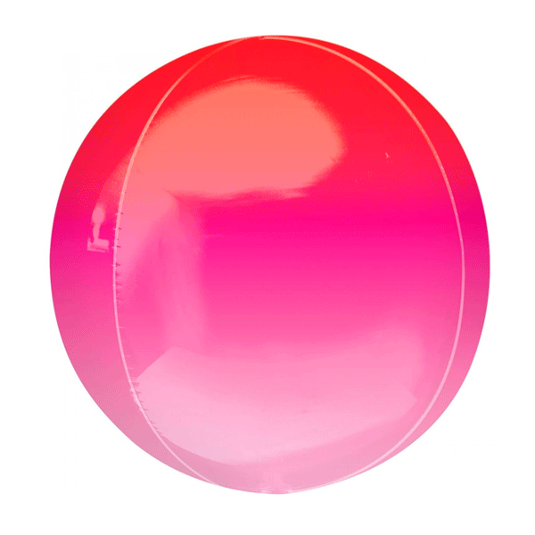 Balão Orbz de gradiente vermelho e rosa