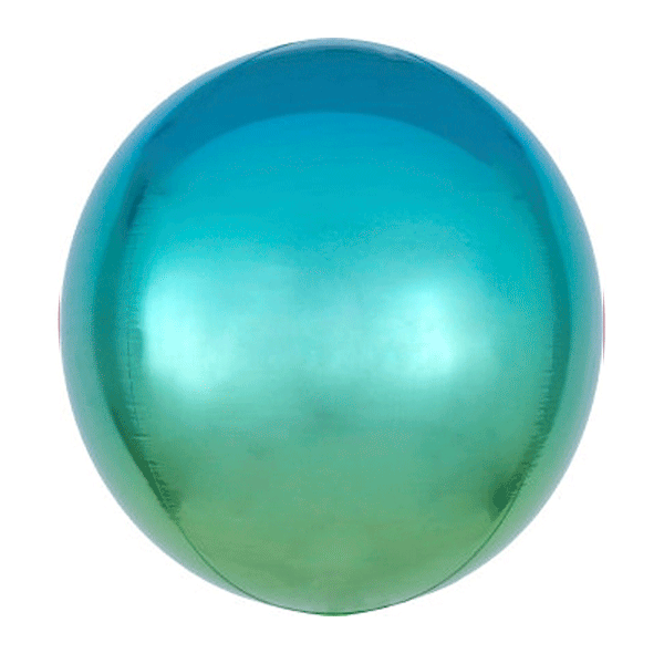 Balão Orbz de gradiente azul e verde