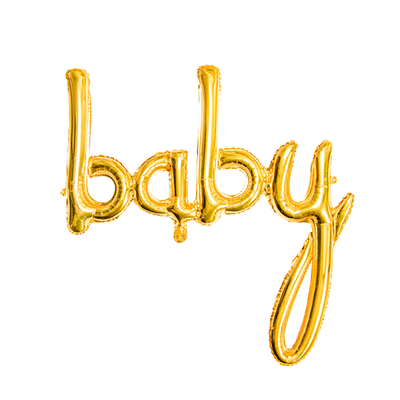 Globo Baby caligrafía oro