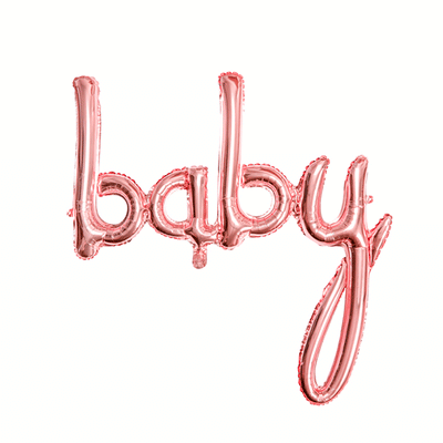 Globo Baby caligrafía rose gold