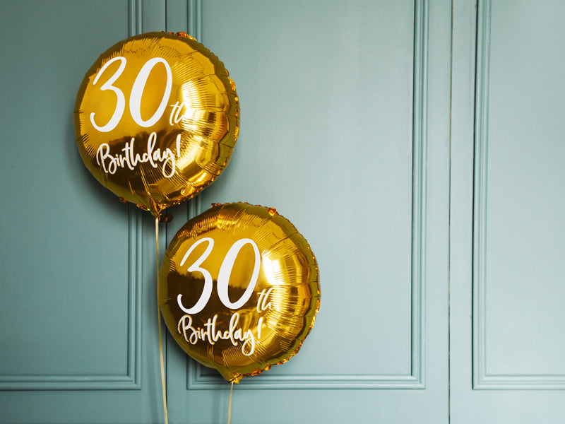 Balão foil 30th Birthday dourado