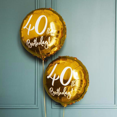 Balão foil 40th Birthday dourado