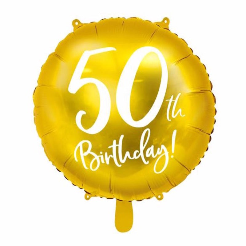 Balão foil 50th Birthday dourado