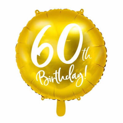 Balão foil 60th Birthday dourado