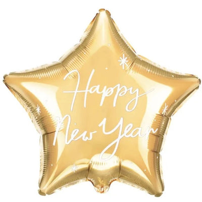Golden star foil balloon New Year