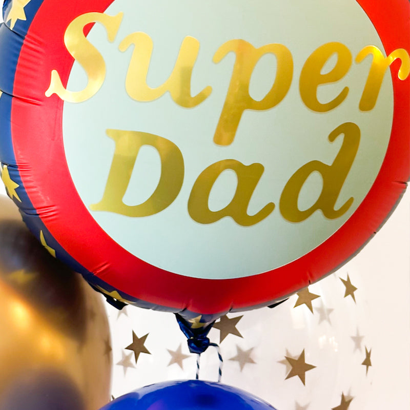 Bouquet globos SUPER DAD hinchados con helio