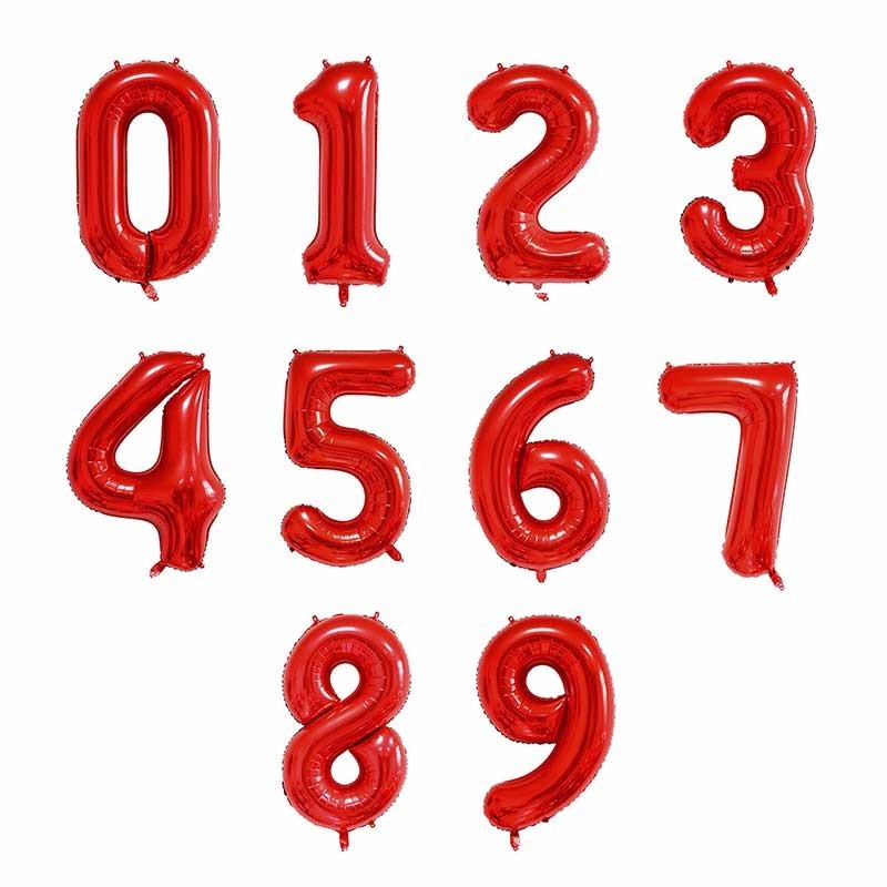Balão Foil XL de número vermelho