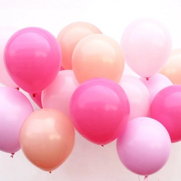 Kit balões mix rosa e fitas / 16 pcs.