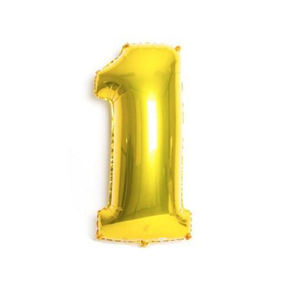 Gold number balloons inflated with helium XL
