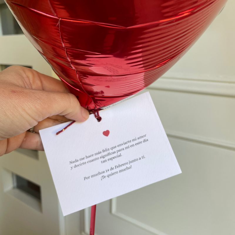 WOW BOX Globo corazón rojo, mensaje personalizado y Bote golosinas LOVE