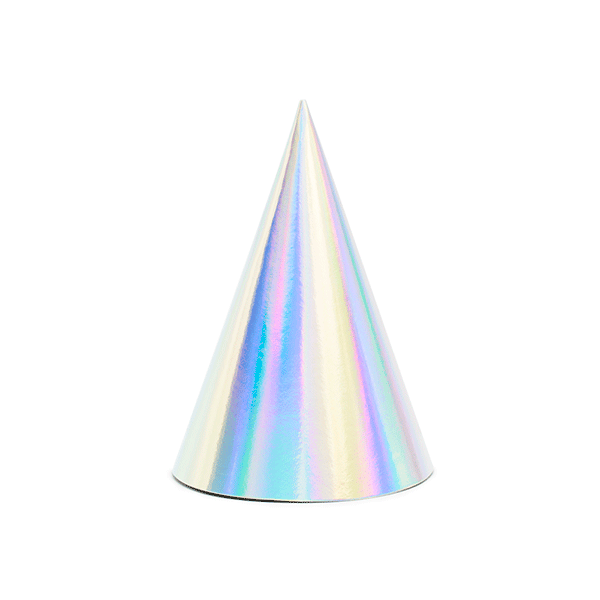 Iridescent party hat / 6 pcs.