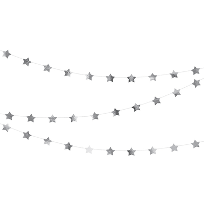 Silver foil star garland