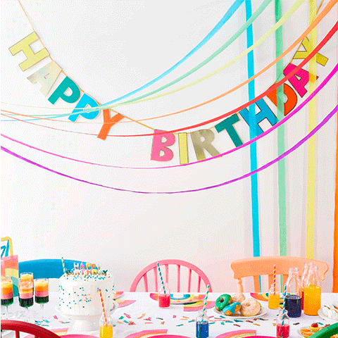 Multicolored Happy Birthday Garland