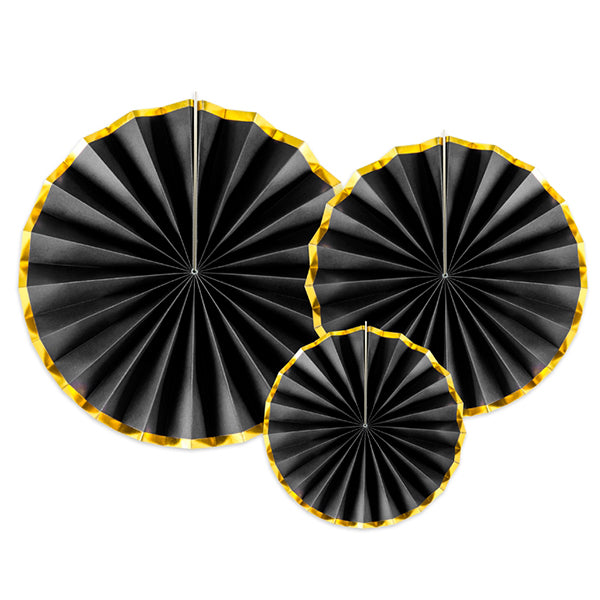 Black cardboard fan kit with golden edge
