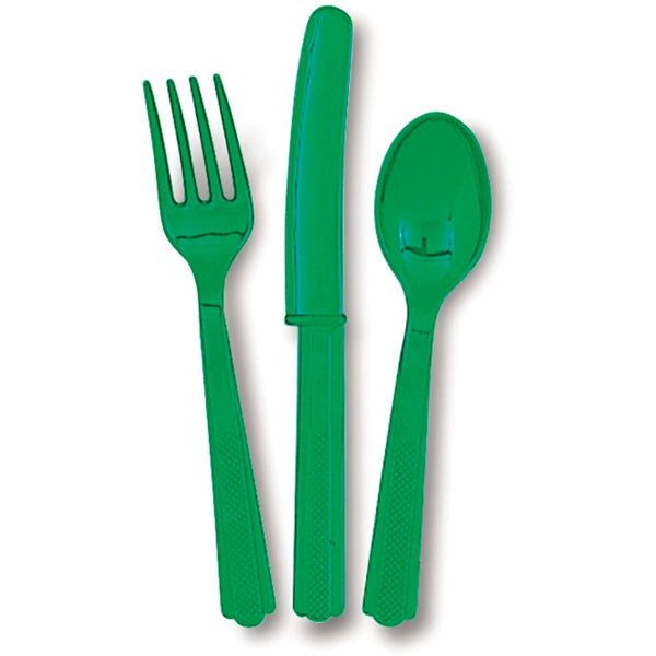 Emerald green cutlery set / 18 pcs.