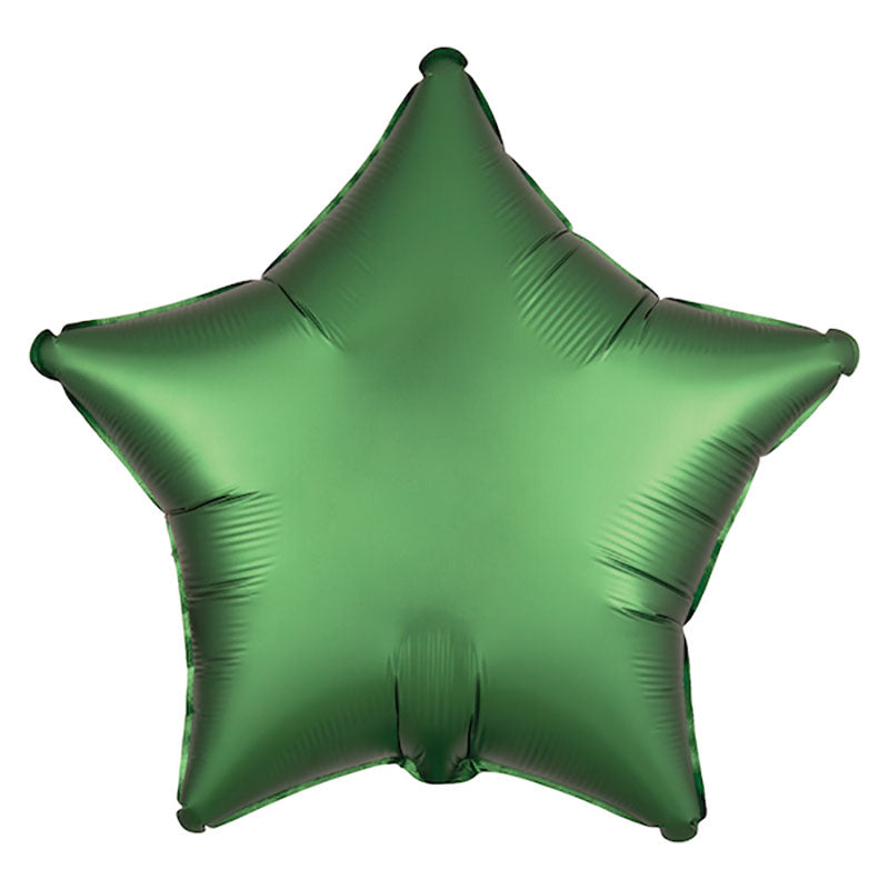 Jungle Green Star Mylar Balloon Satin