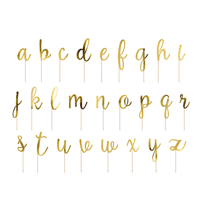 Topper pastel alfabeto dorado