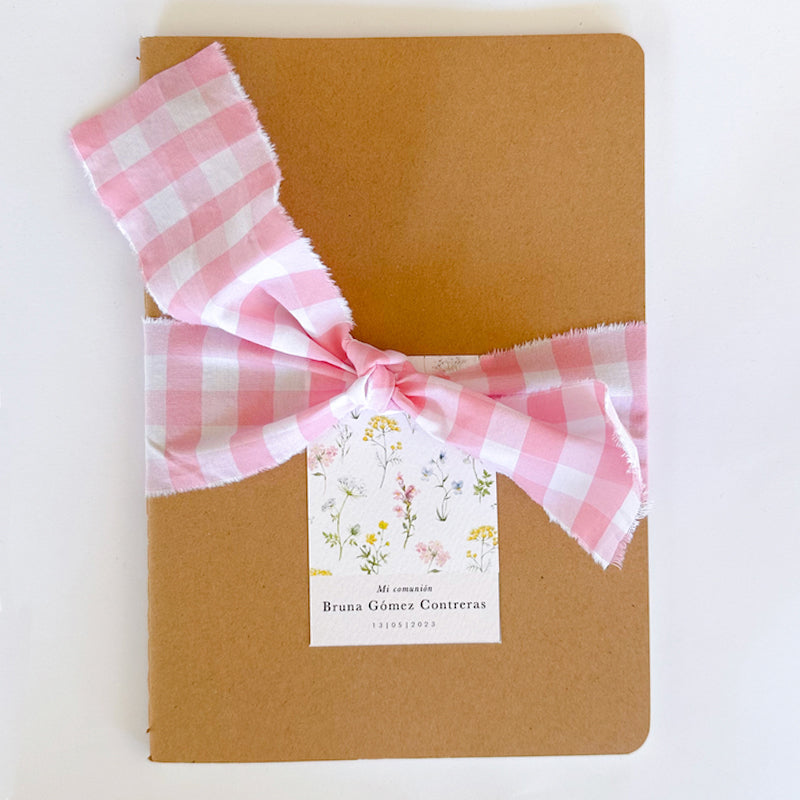 Spring flower personalized eco notebook / 6 units.