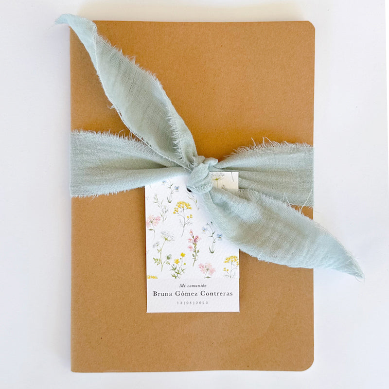 Spring flower personalized eco notebook / 6 units.