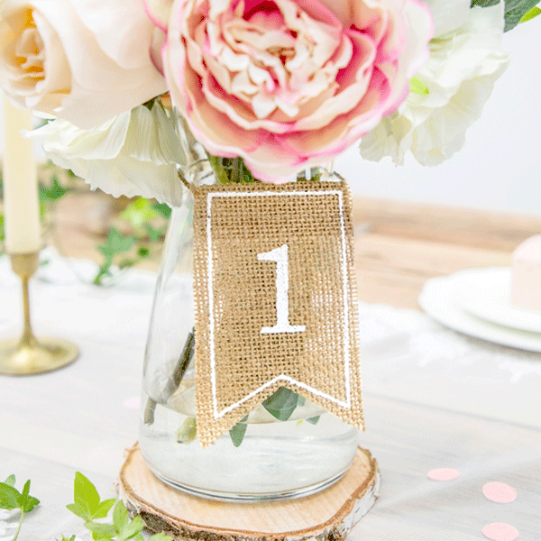Small jute table numbers / 20 pcs.