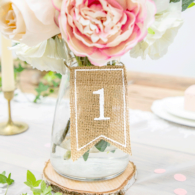Small jute table numbers / 20 pcs.