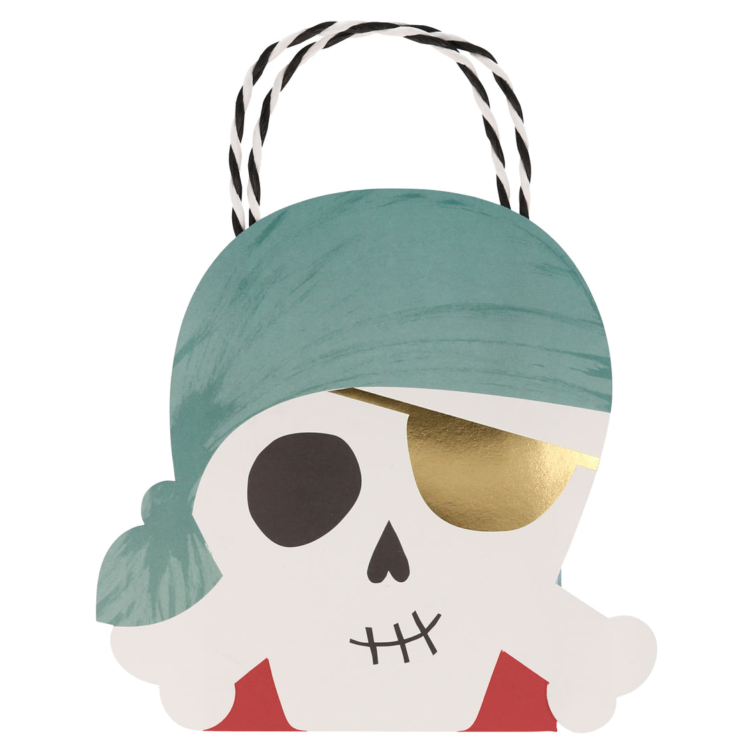Pirate skull paper bag / 8 units.