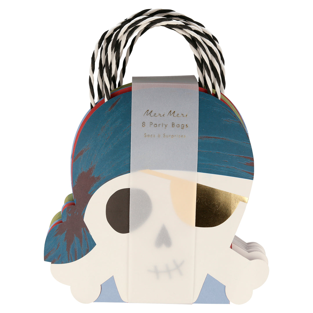 Pirate skull paper bag / 8 units.