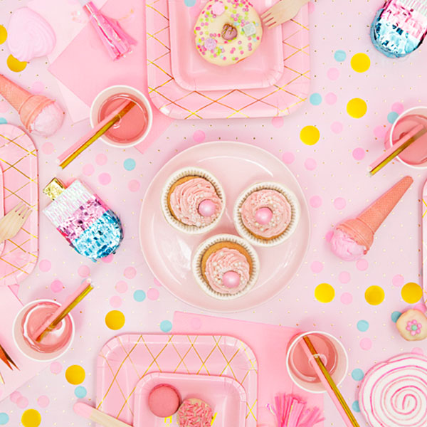 Pink tassel blowouts / 6 pcs.