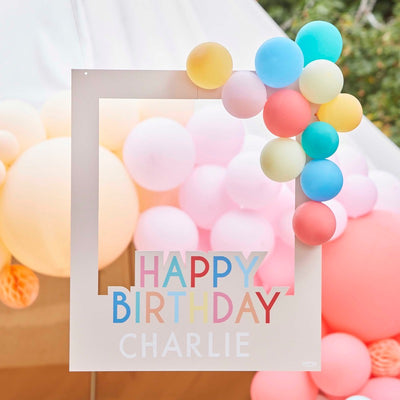 Personalized multicolor Happy Birthday photo frame