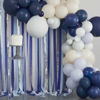 Kit DIY guirnalda globos Blue & Cream con Tassel