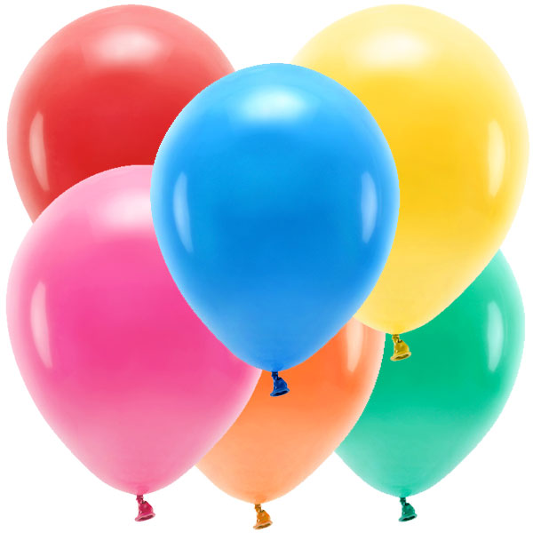 Bouquet multicolored latex balloons inflated with helium