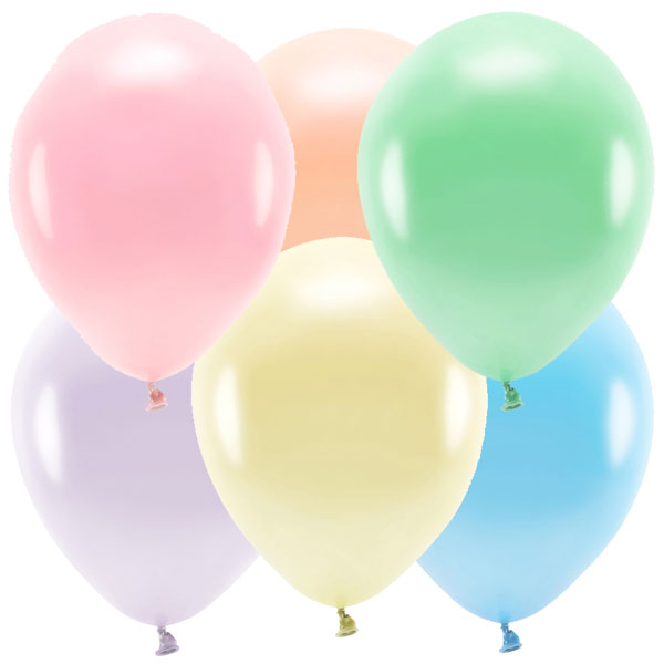 Bouquet pastel latex balloons inflated with helium