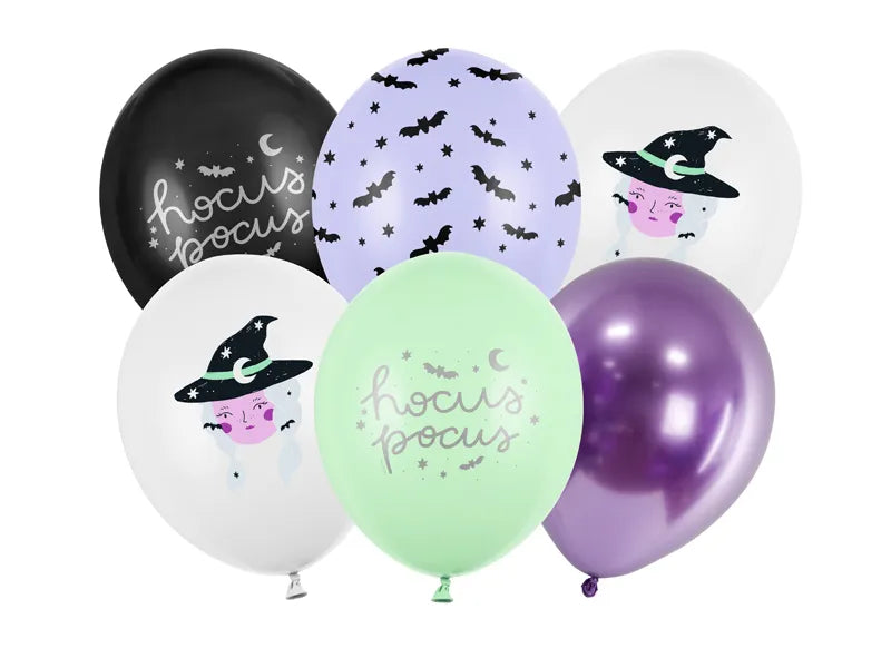 Halloween latex balloon bouquet inflated with helium