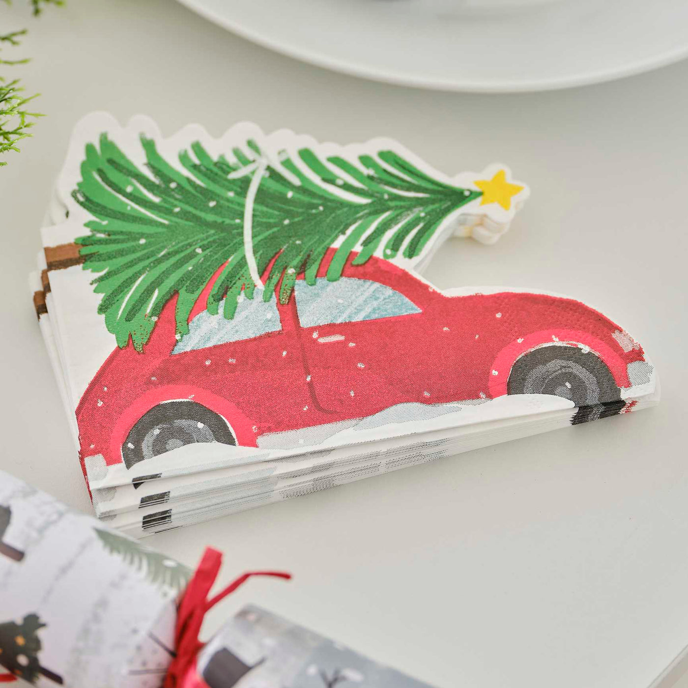 Christmas car napkins / 16 pcs.