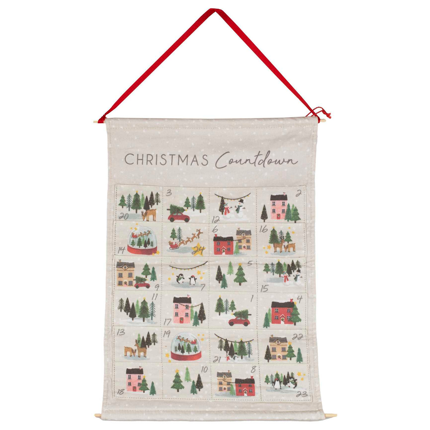 fabric advent calendar christmas scene