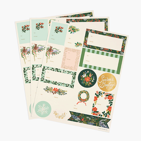 Gift stickers Winter Floral R. Paper &amp; Co. / 45 pcs.