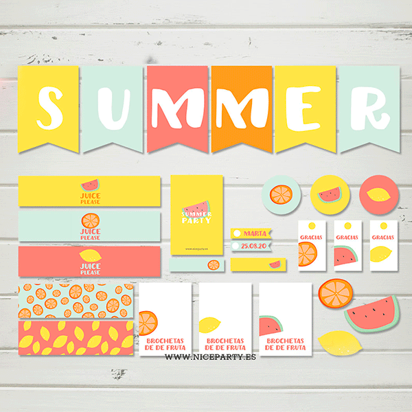 Pack imprimible Frutas de verano