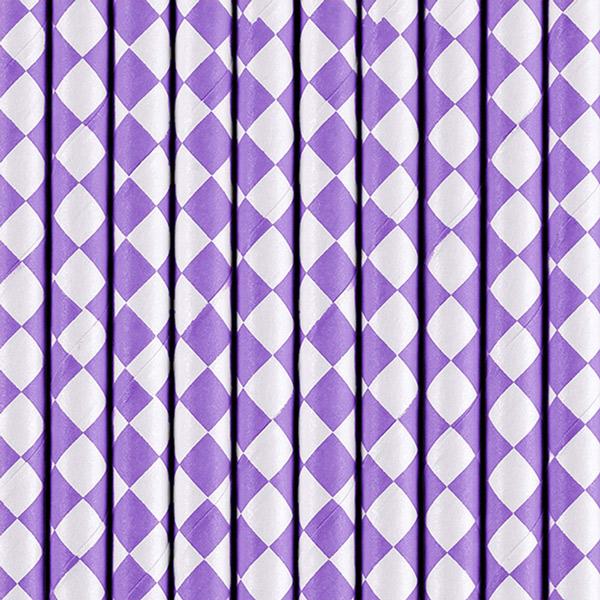 Lilac diamond paper straws/ 10 pcs.