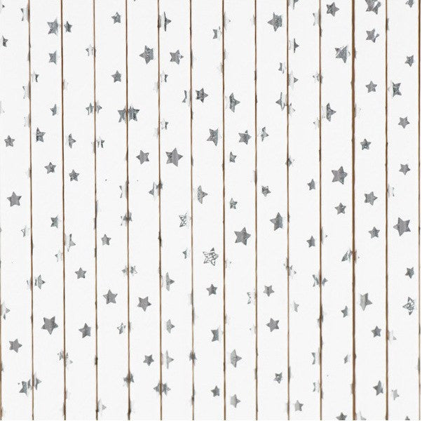 Pajitas de papel estrellas plata foil - La Fiesta de Olivia - 1