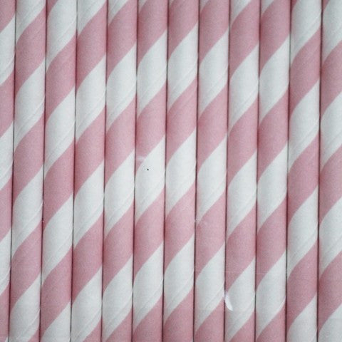 Pajitas de papel rayas rosa - La Fiesta de Olivia