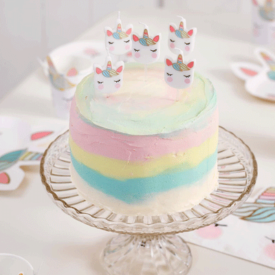 Velas unicornio pastel / 5 uds.