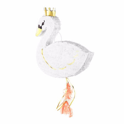 Piñata cisne con corona dorada