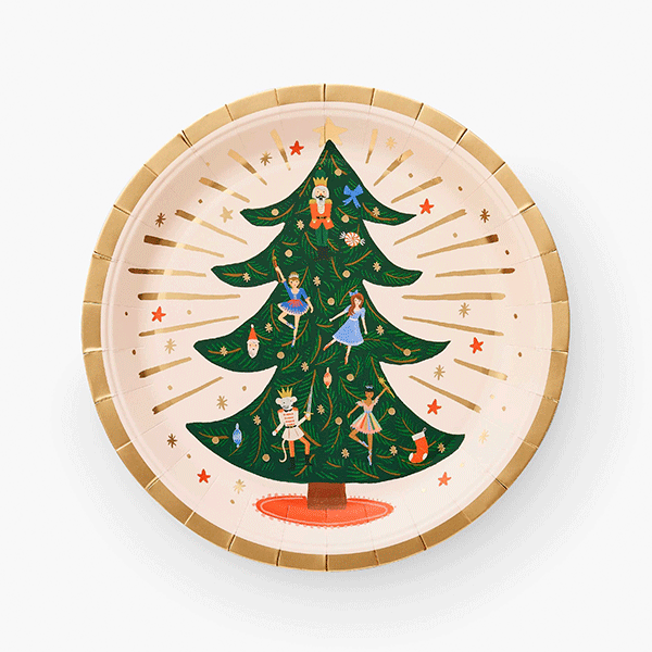 Large plate Christmas tree Nutcracker Rifle Paper &amp; Co. / 10 pcs.