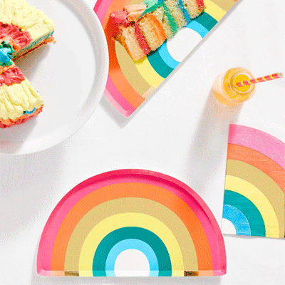 Multicolored rainbow plate / 12 pcs.