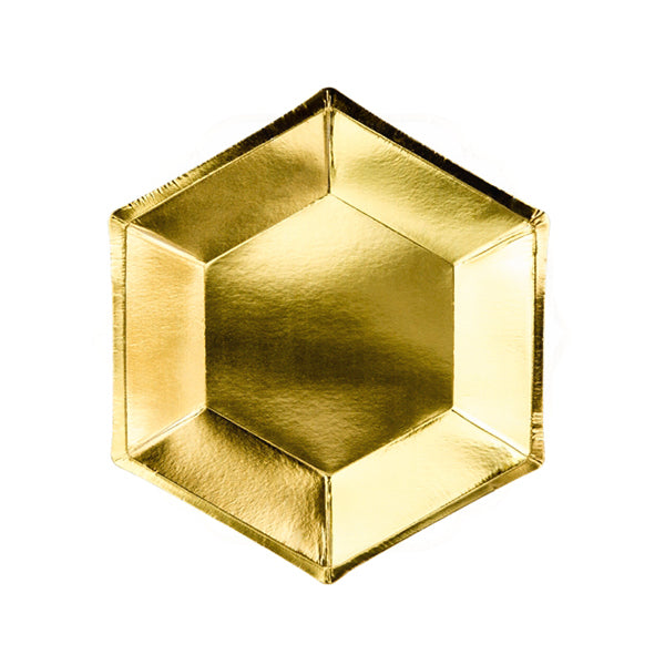 Plato diamante dorado / 6 uds.