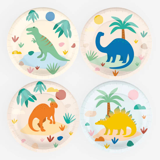 Mix dino baby colored plates / 8 units.