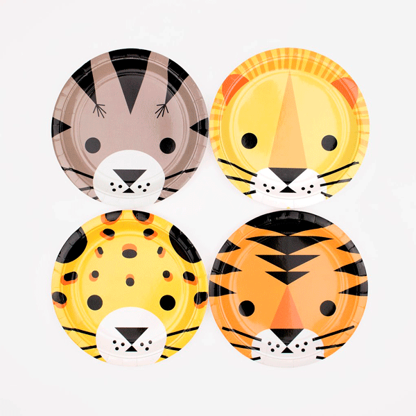 Eco mini feline plates / 8 pcs.