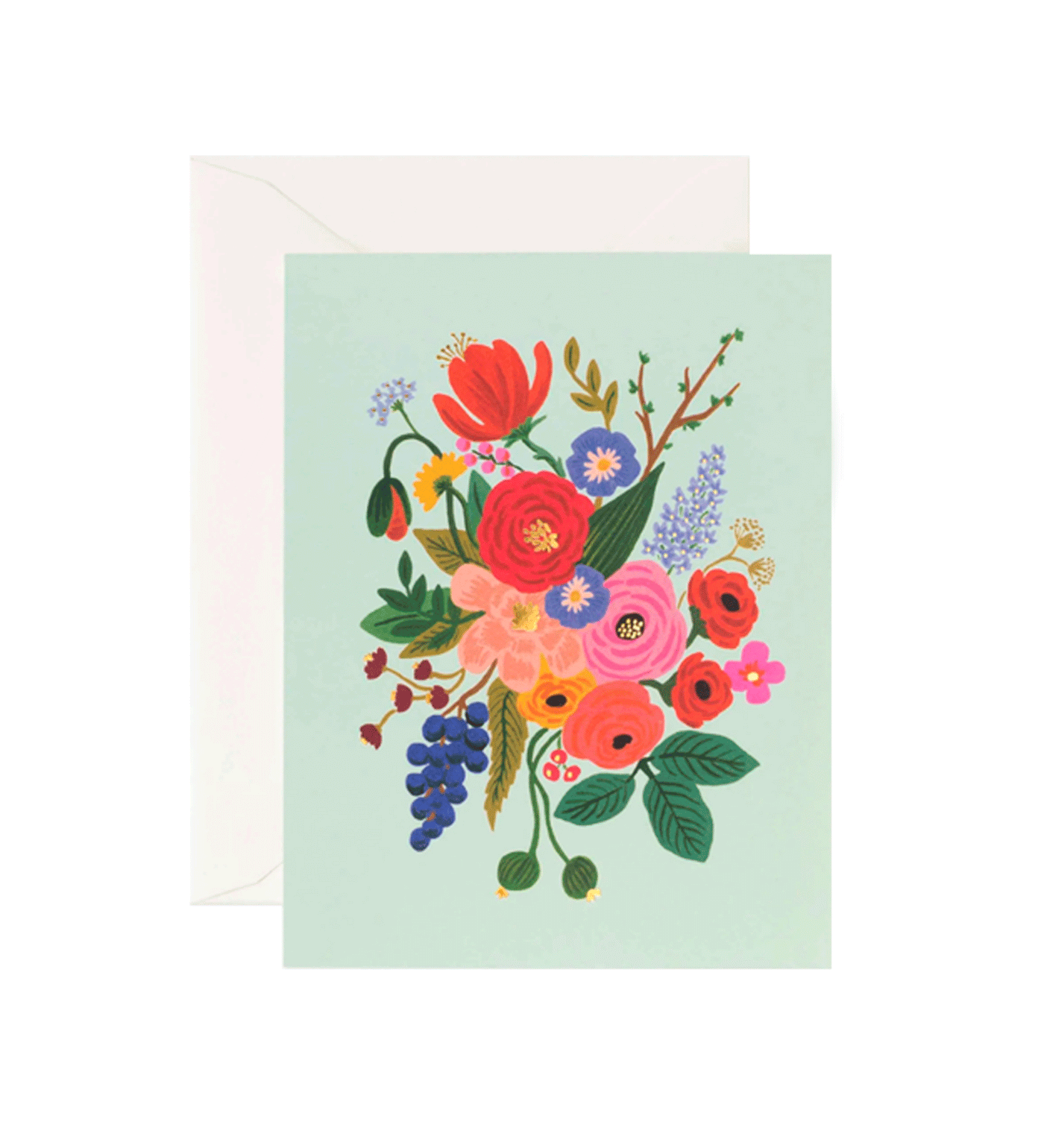 Card flowers garden mint R. Paper &amp; Co