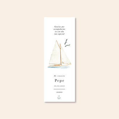 Personalized bookmark Sailboat