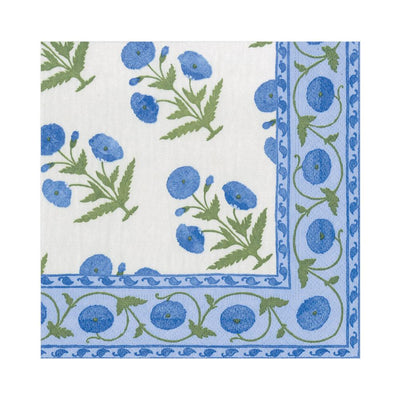 Indian Poppy blue napkins / 20 pcs.